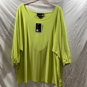 Anthony NWT flowy chartreuse cowl back blouse